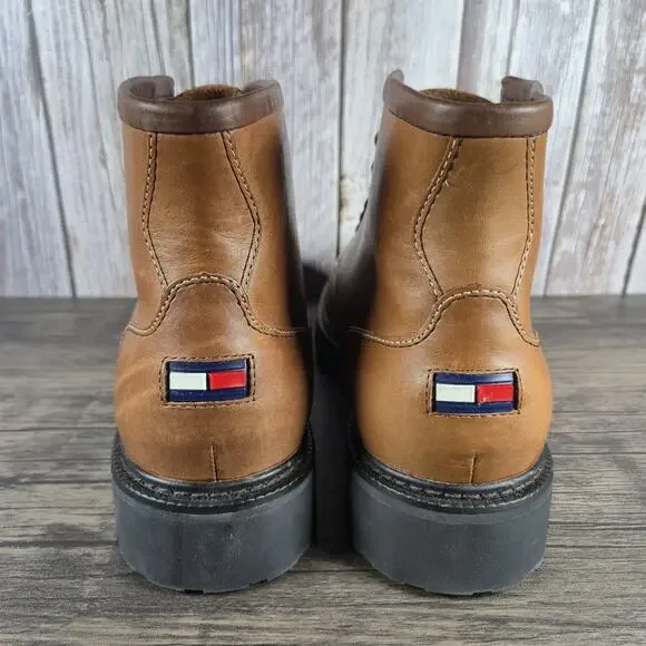 Vintage Tommy Hilfiger Footwear Brown Leather Ankle Boots Men's Sz 11.5 M (VGC)